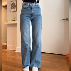 & Other Stories Blue Flare Wide Leg Jeans